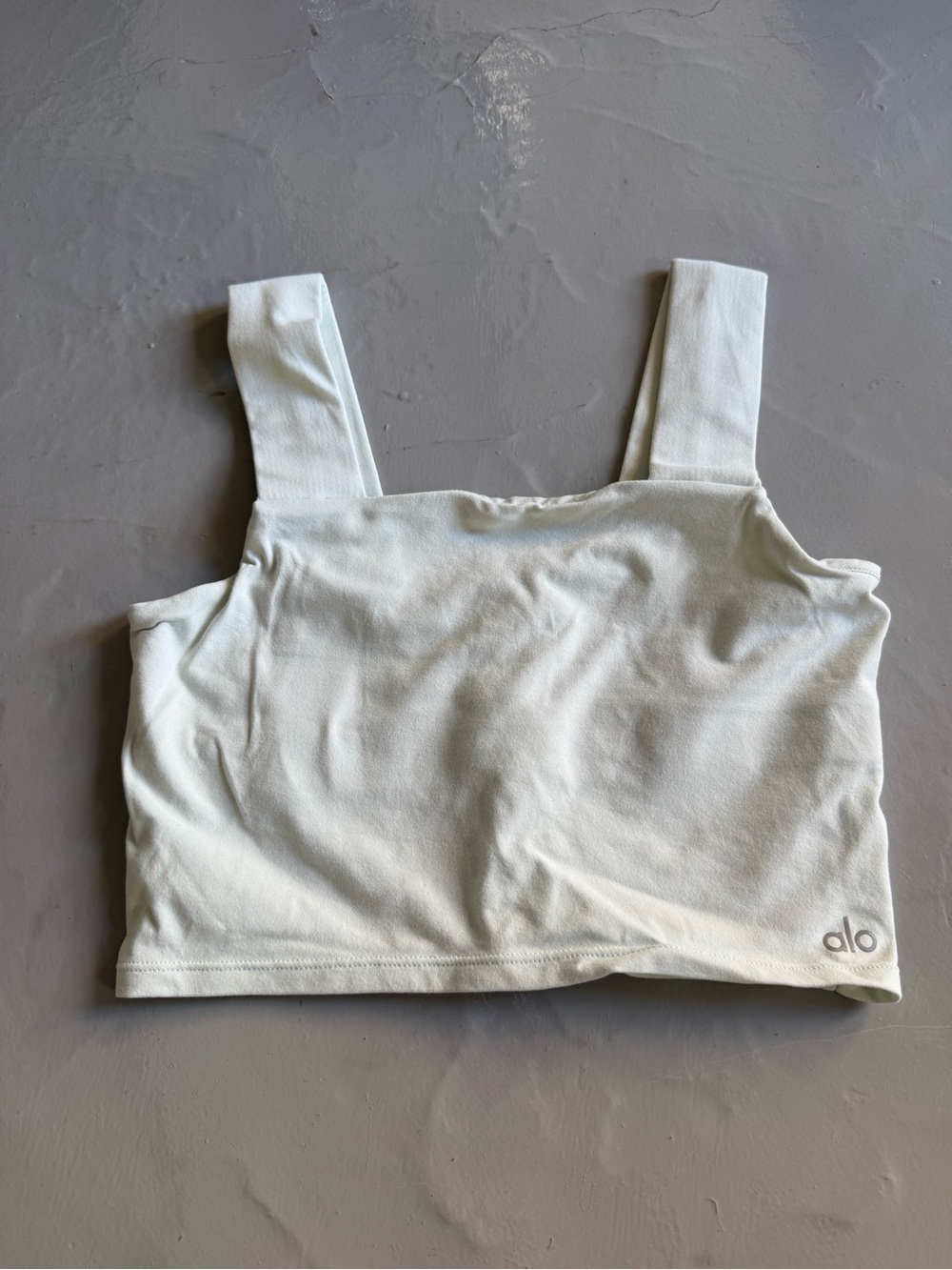ALO Yoga cropped square bra tank in mint